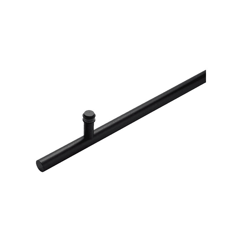 Poignée de porte ronde 84 po Simple face en acier inoxydable 304, Noir, noir, noir, noir