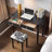 Black Rectangular Solid Wood with 2 drawers writing desk-117811833