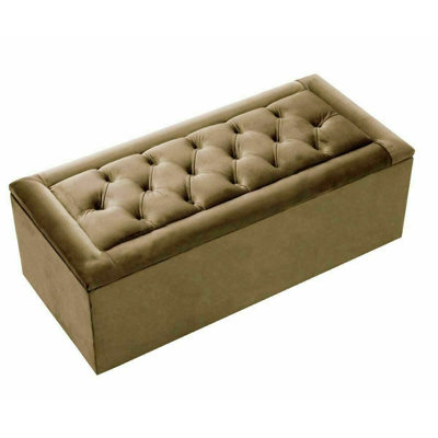 Pataskala 102 cm W Velvet Tufted Rectangle Ottoman with Storage