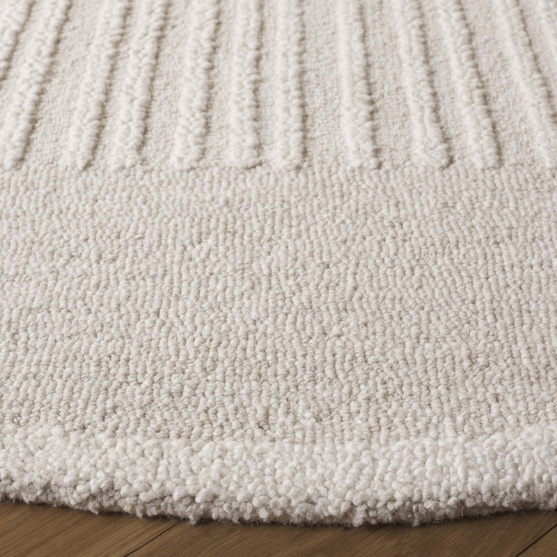Kuala Rodeo Drive Hand Tufted Wool/Cotton Abstract Rug in Beige/Ivory, Rectangle 6' x 9'