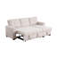 Canapé-lit modulaire réversible en tissu tissé de 84,5 po avec méridienne de rangement-1363530187