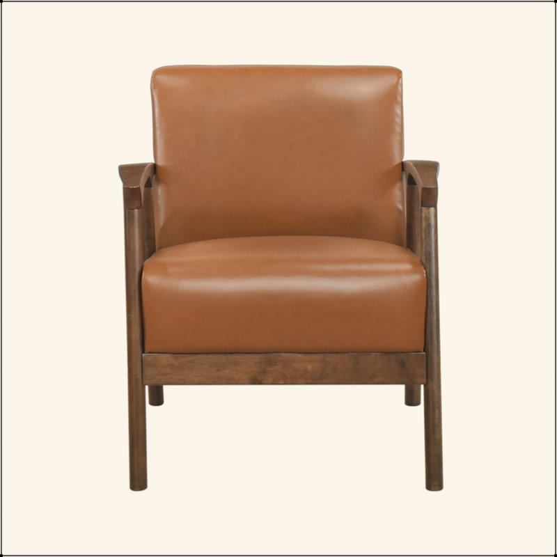 Chaise d'appoint rembourrée en similicuir 1 pièce
