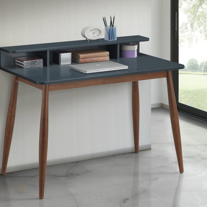 Bureau d'écriture avec huche Roskilde, Gris / Brun, H 34,4 po x l 43 po x P 23,6 po