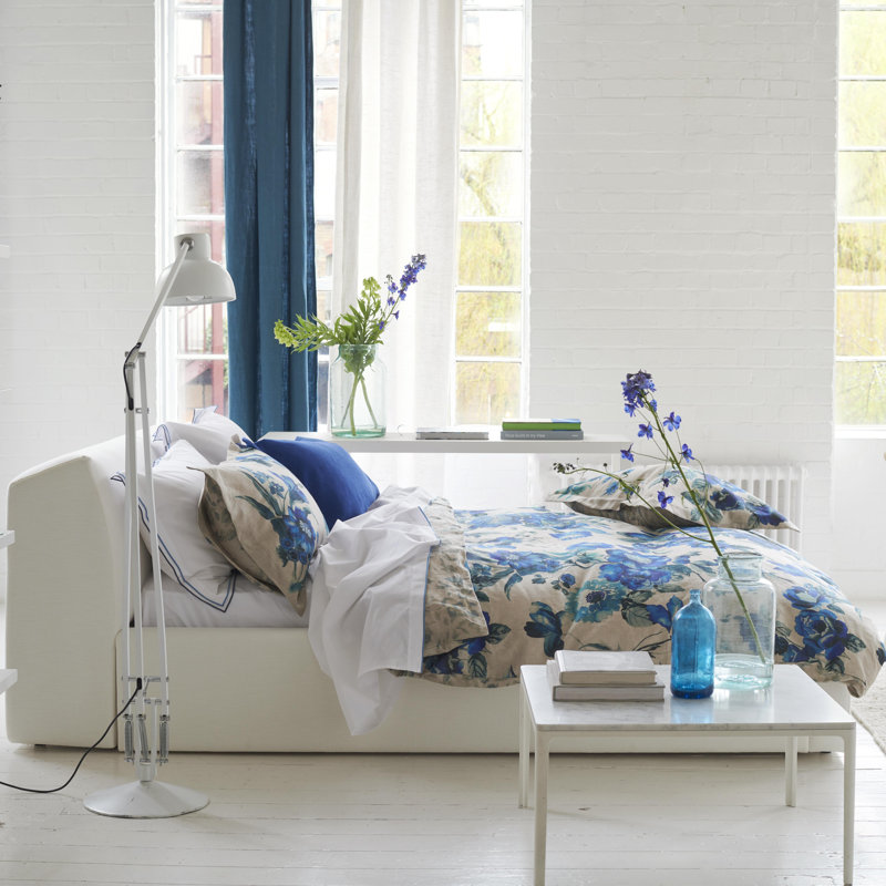 Hirigana Indigo Duvet Cover, King Duvet Cover