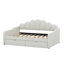 Lit de jour double avec rangement, cadre de lit de jour rembourré avec dossier de forme basse et 2 tiroirs-370028573