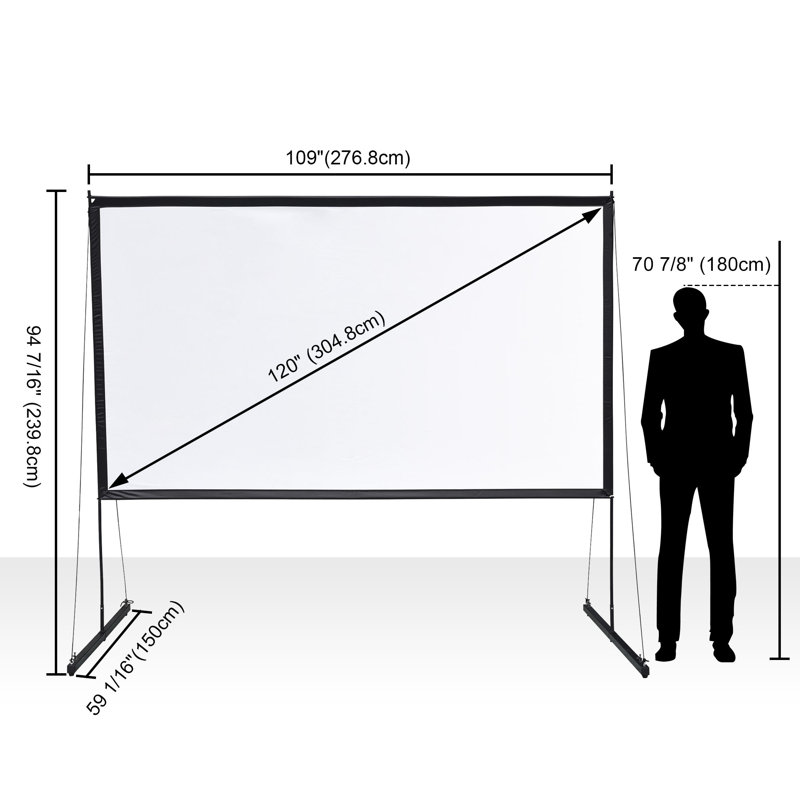 Yescom Outdoor Portable Projector Screen Projector Screen, 63.1875'' x 109.0625''