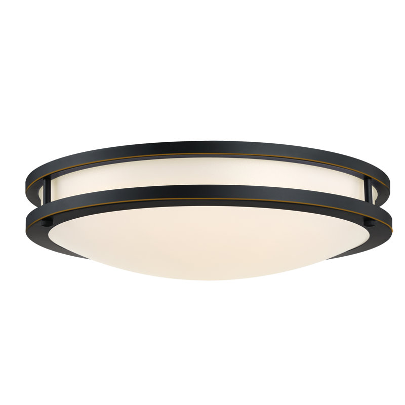 Hanz Selectable LED 2700K, 3000K,3500K, 4000K, 5000K Flush Mount Ceiling Light, 3.5"H x 16"W x 16"D, Oil Rubbed Bronze