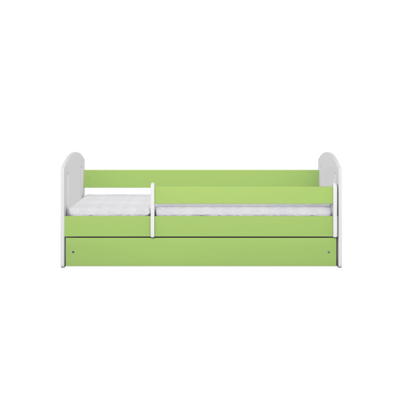Hermes Drawer Convertible Bed and Mattress, European Toddler (80 x 160 cm), Lime Green
