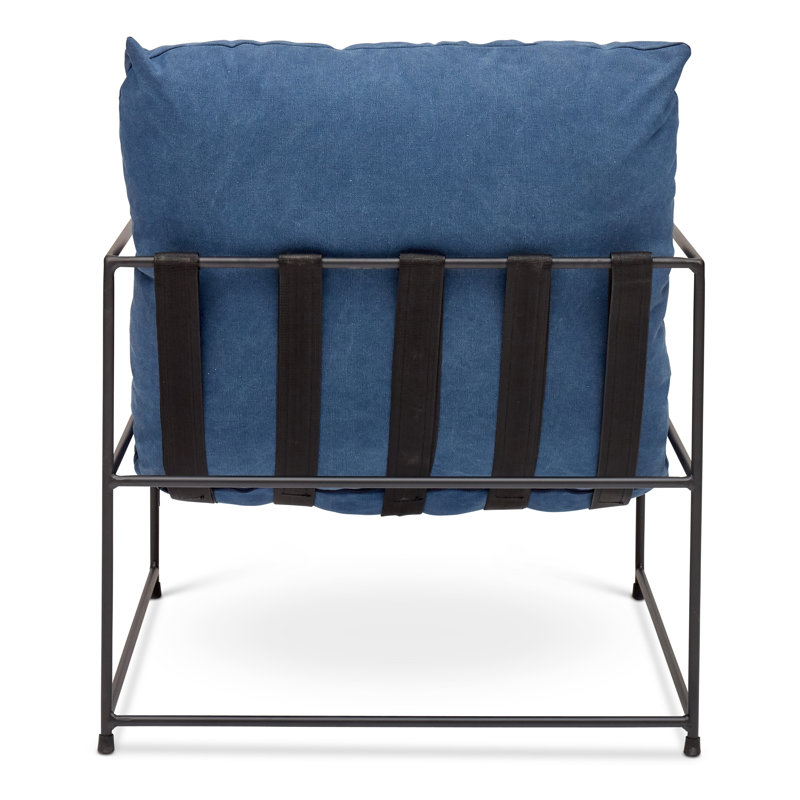 Danita Armchair, Washed Blue Performance Canvas