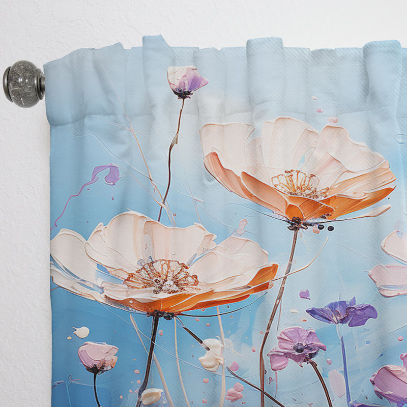 Cabhan - Rideau cornflowers - Rideau floral obscurcissant - 1 panneau, L 52 po x L 108 po