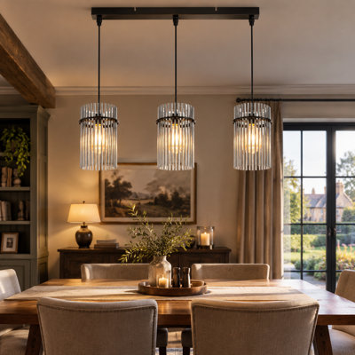 3 - Light Glass Cylinder Pendant
