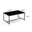 Table basse en verre noir avec pieds en métal