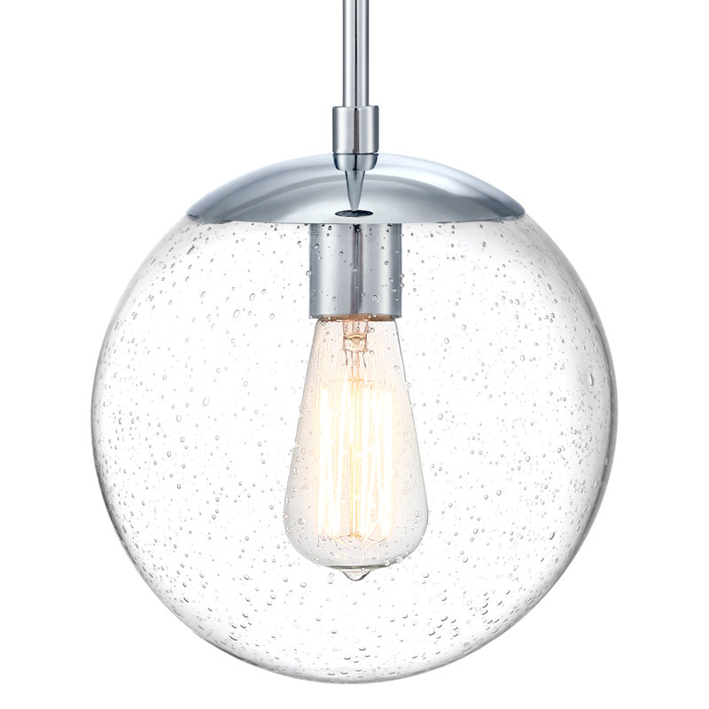 Luminaire suspendu sphère 1 lumière Vazken, Chrome poli