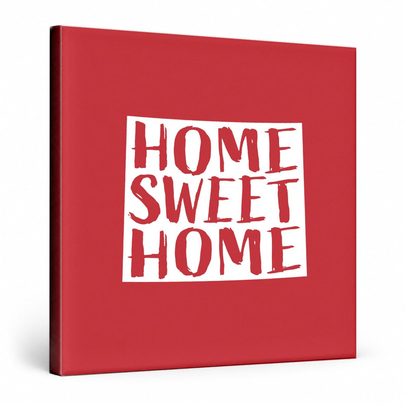Home Sweet Home - Art mural sur toile, Rouge / Blanc, H 16 po x l 16 po