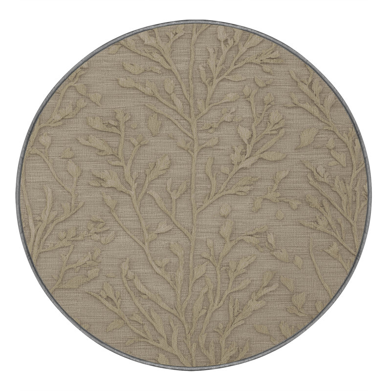 Tapis gris lavable à la machine, Rond 4 pi