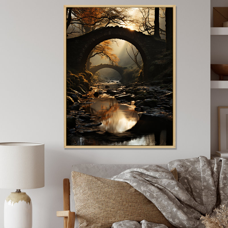 Pont vers nulle part, paysage I, H 32 po x l 24 po x P 1 po, Cadre naturel flottant