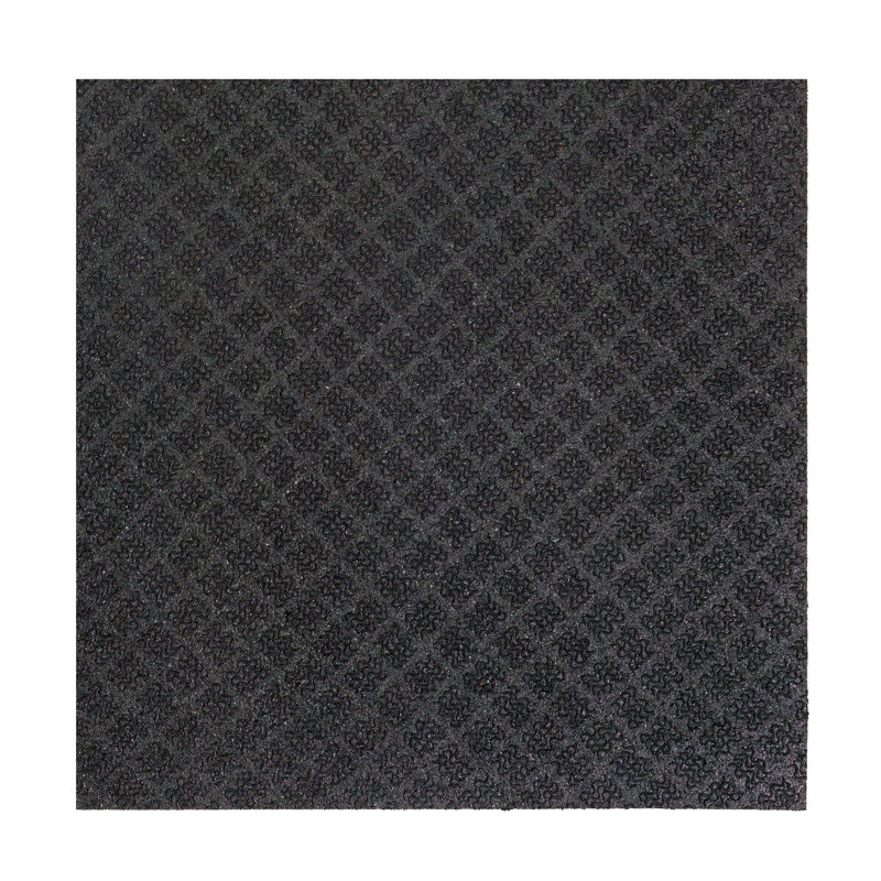 Tapis de gym texturé multi-usages antidérapant en caoutchouc, 4 pièces, 4