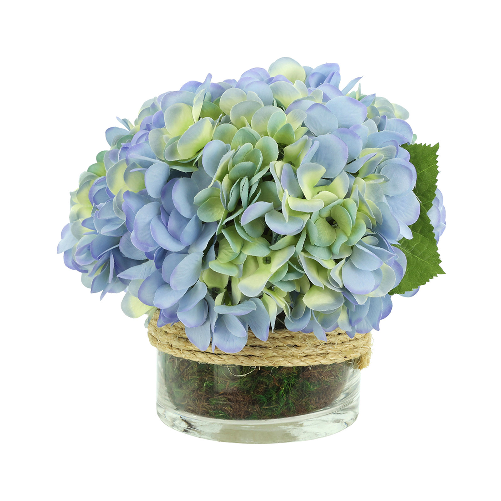 Sarina Hydrangea Floral Arrangement, Light Blue/Yellow