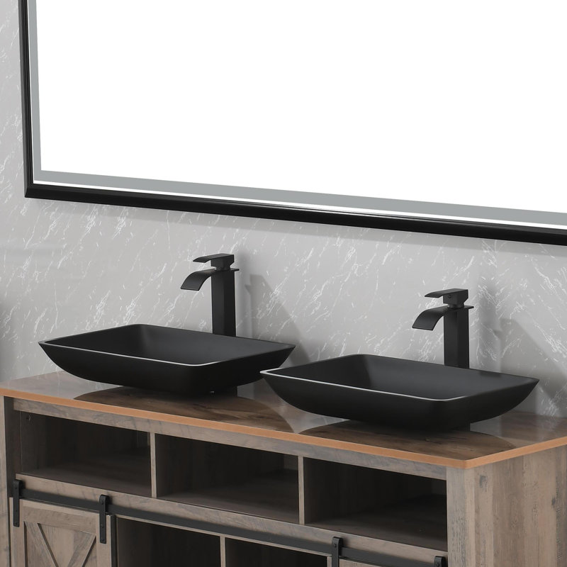 Vessel Sink Faucet Bathroom Faucet with Drain Assembly, Matte Black