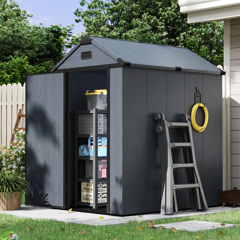 4'X5.7' Resin Apex Outdoor Garden Shed Storage Shed