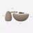 Nesting 42" Modern Round Creamy White Coffee Table, 2 pieces for Living Room