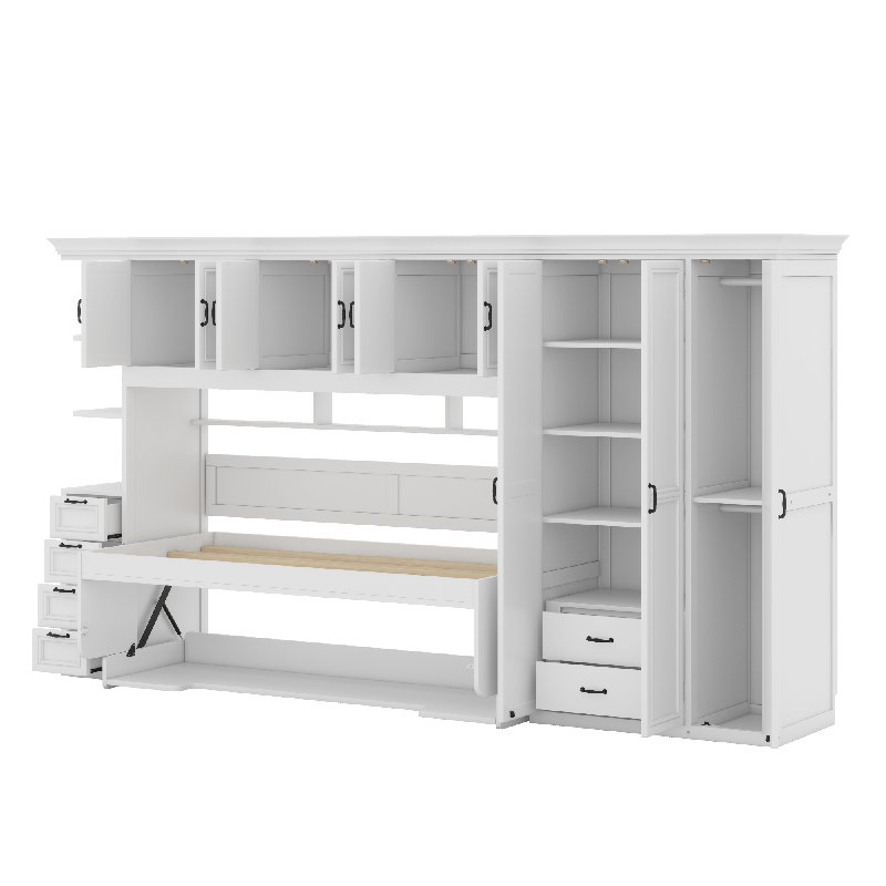 Lit escamotable avec garde-robe Murphy, Blanc