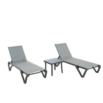 Travette Outdoor Chaise Lounge Set with Table