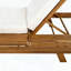 Chaise longue en bois d'acacia avec 4 positions d'inclinaison et coussin résistant à l'eau-869207422