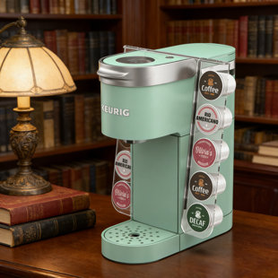 Acrylic K-Cup Organizer For Keurig K-Mini And K-Mini Plus Only - Space-Saving 10 Pod Holder, Easy To Clean With Adhesive Backing