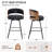 26.77" Swivel Faux Leather Counter Stool with Bentwood Backrest-2111347922