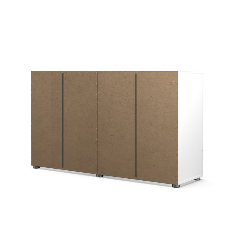 Gianna 8 Drawer 55.12" W Double Dresser, White