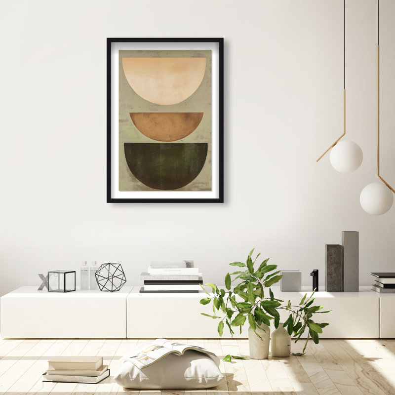 Sun-Kissed Minimalism III Shadowbox Abstract Print by Oliver Gal, Black Frame, 10 x 15, 37.5"H x 25.5"W, Black Frame