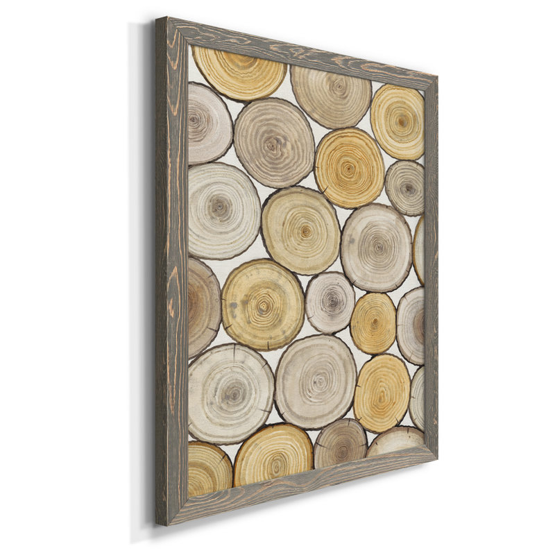 Toile encadrée de qualité supérieure Tree Ring Study II - prête à être accrochée, H 20 po x l 24 po x P 1 po, Encadré gris