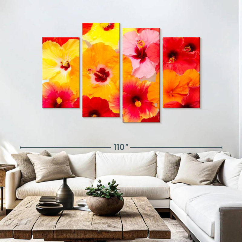 Hibiscus Harnek en été, H 54 po x l 84 po