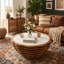 32.1" Round Coffee Table, Modern Flower-Shaped Coffee Table, Stone Tabletops with Unique Marble Patterns are Ideal for Living Room Office Cafe- Fully Assembled
