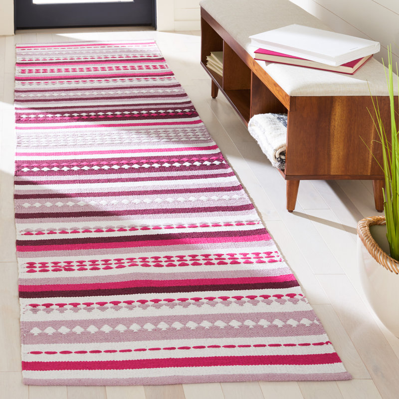 Montauk Hand Woven Cotton Striped Rug, Runner 2'3" x 9'