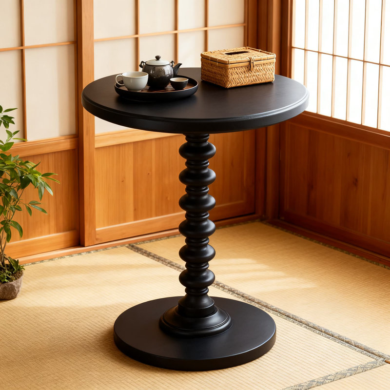 Table ronde à broche robuste pour le salon, la chambre à coucher et le bureau, facile à assembler