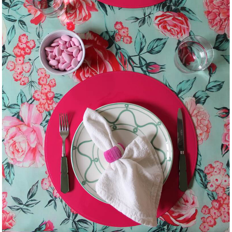 Patent Reversible Placemats - Green & Sage, Pink/Hot Pink