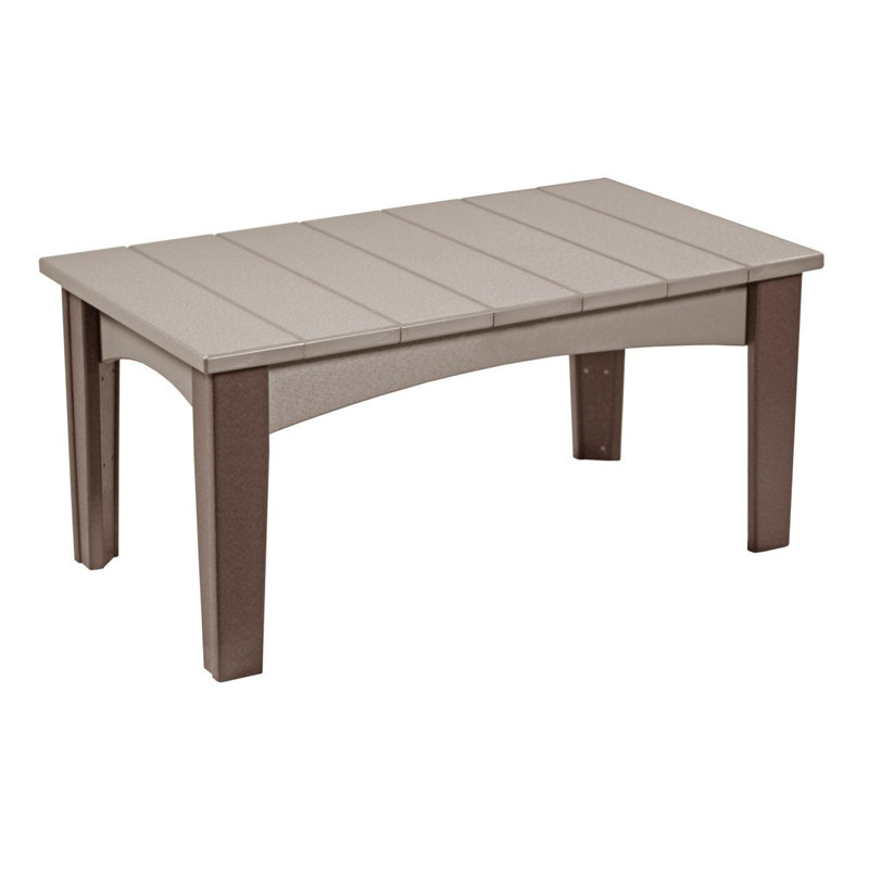 Table basse en plastique Rochele, Brun châtaigne, Bois vieilli