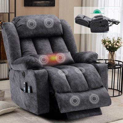 Tall Large Dual Motor Power Lift Recliner Chair With Extended Footrest, Oversized Lay Flat Sleeper Electric Recliner W/Heat & Massage, L by Latitude Run