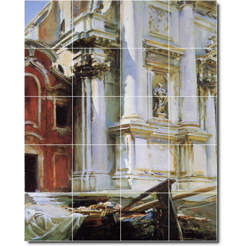 Carreau de céramique décorative 24 po x 30 po 6 po x 6 po, John Sargent City, peinture W07921