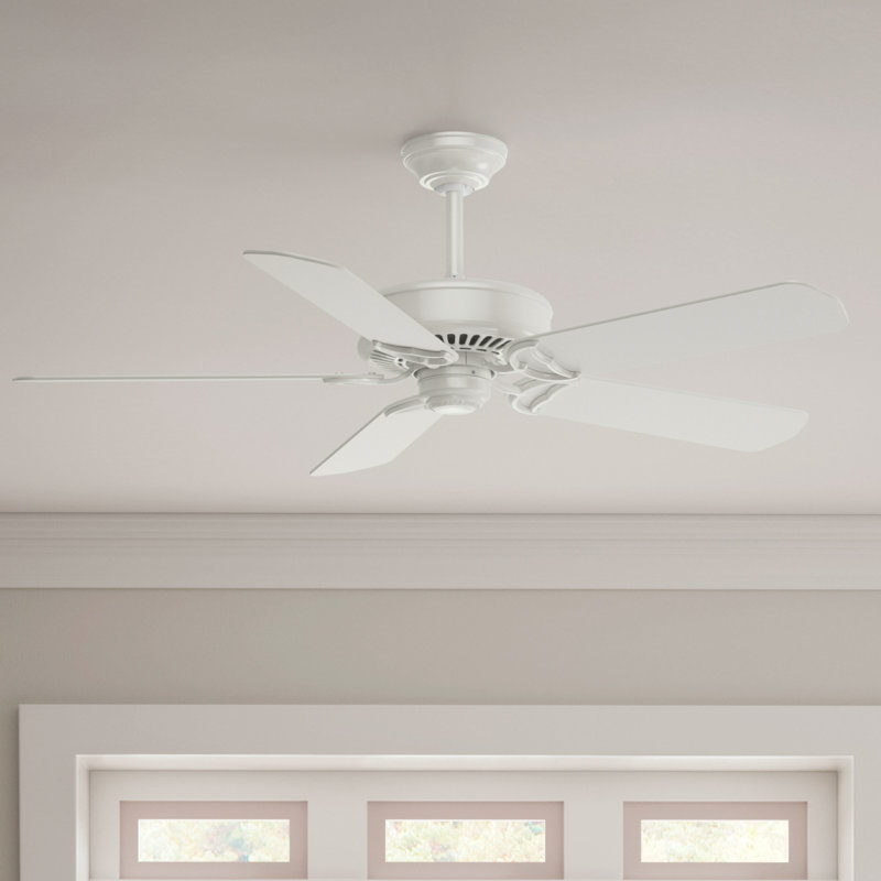 54" Panama 5 - Blade Standard Ceiling Fan with Wall Control, White