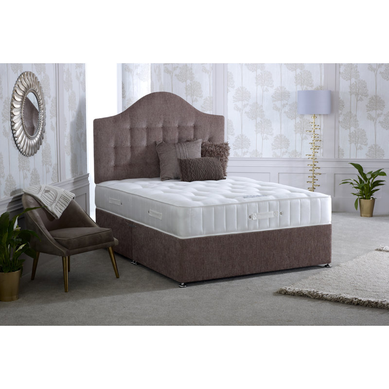 Chesney Upholstered Bed with Mattress, Super King (6'), 4 Drawers, Slate