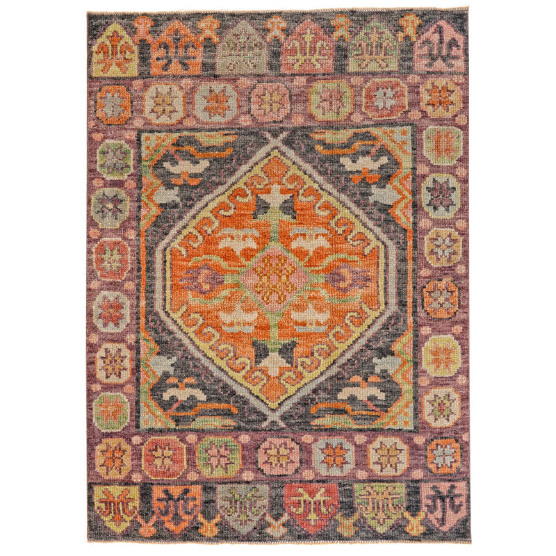 Tapis turc Oushak 3 x 4 rétro Anatolian