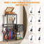 Support de guitare avec support pour tourne-disque, support de support pour 4 à 6 guitare acoustique, électrique, basse, support d'amplificateur de guitare réglable, rangement et affichage de musique multifonction pour salle de musique, studio, maison