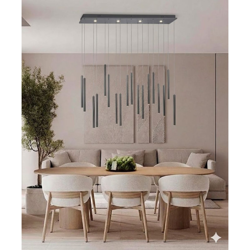 Modern 18 Light LED Rod Pendant