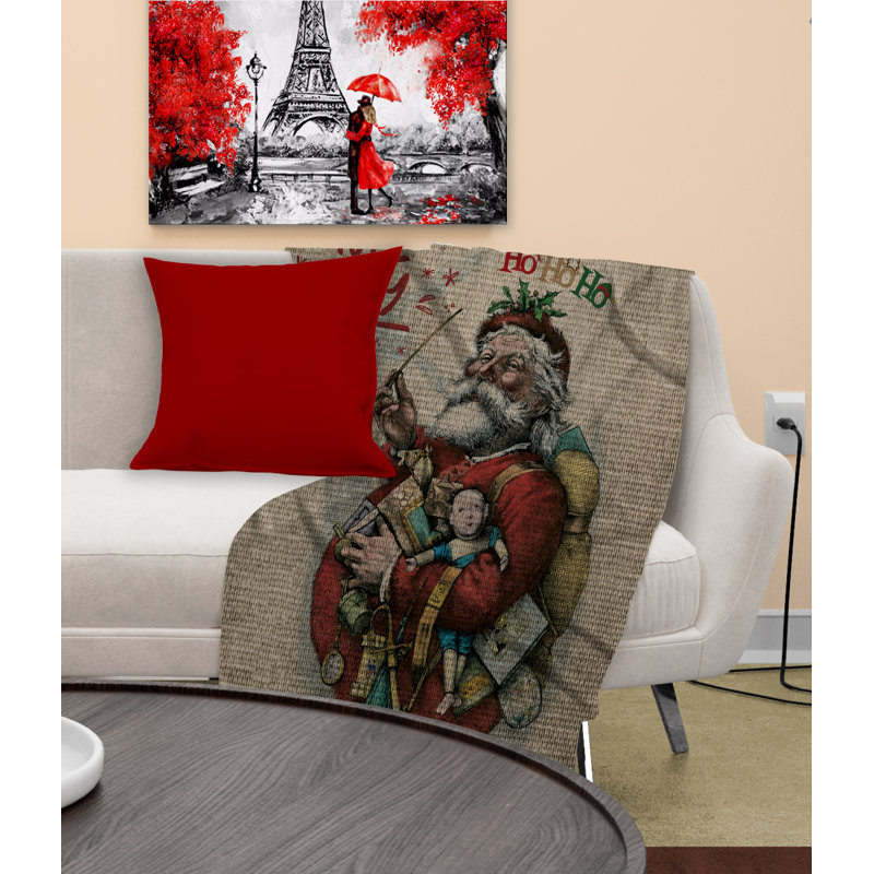 Santa Claus Blanket Plain Weave / Muslin Heated Throw Blanket