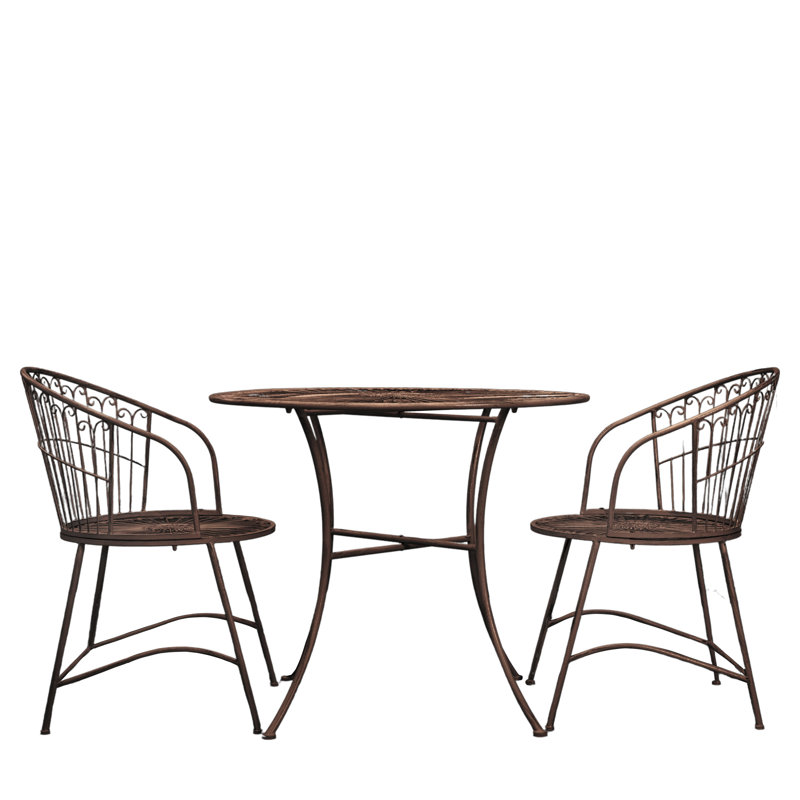 Kiawah 2 - Person Patio Dining Set with Round Table, Black