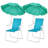 Premium Folding Beach Lounge Chair With Adjustable Sunshade - Lightweight Portable Design Supports 265Lbs For Seaside Relaxation Camping Trips Picnics And Outdoor Adventures In Ocean Blue-1495785649
