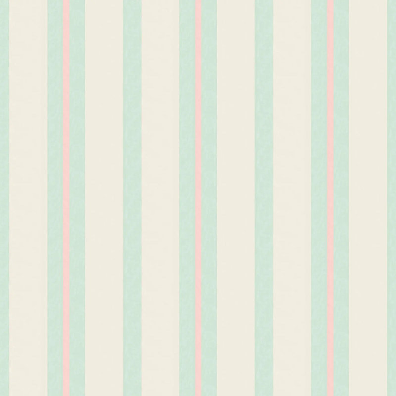 Miami Stripe Mini - Papier peint, Bleu sarcelle South Beach, Toile de ramie synthétique, Non-collé
